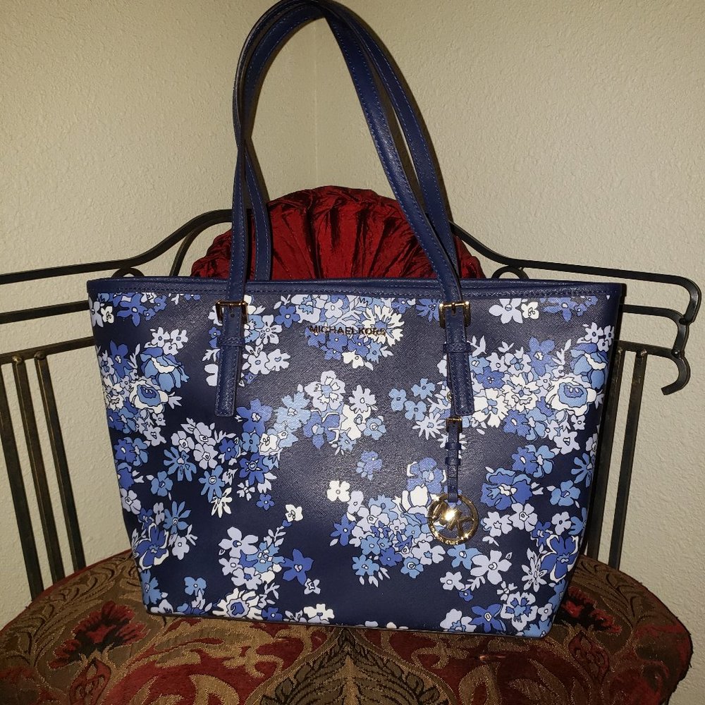 Michael Kors Navy Floral Tote